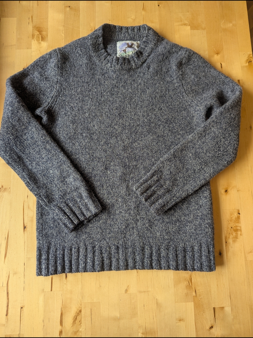 John Partridge 100% Wool Sweater Classic Women's Crewneck Wool Sweater - Gray